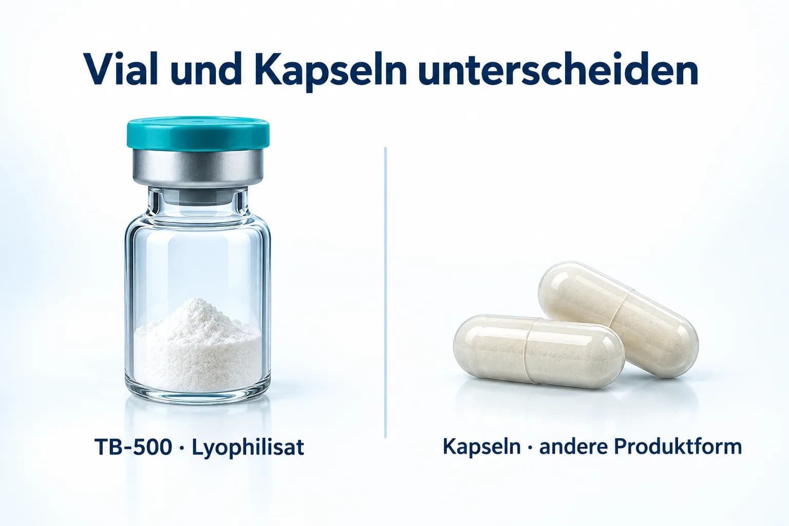 TB-500 als lyophilisiertes Material im Vial gegenüber Kapseln als anderer Produktform