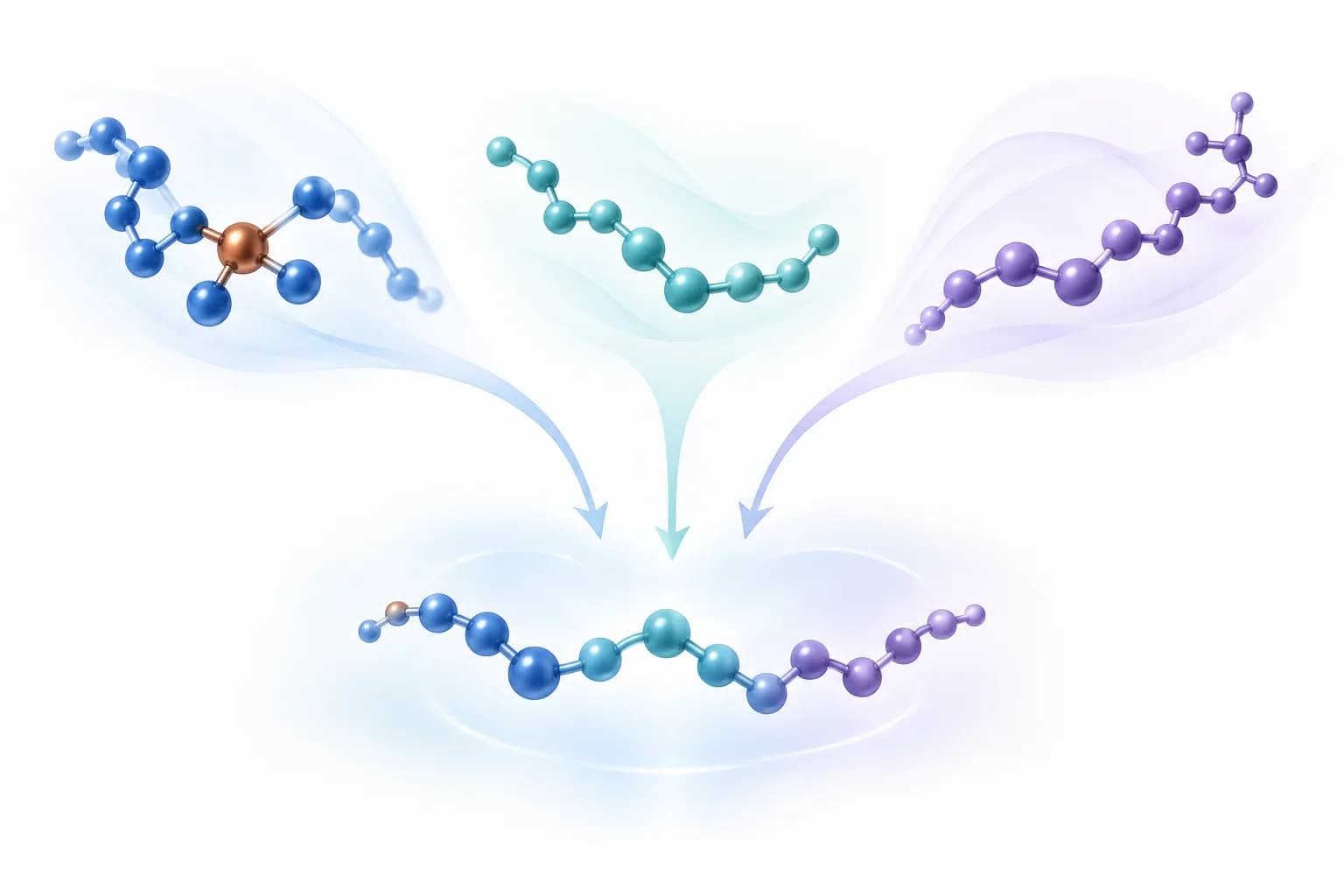 Drei farblich getrennte schematische Komponenten laufen zu einem GLOW Stack zusammen